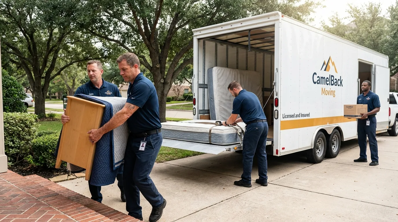 Crew loading residential truck for cross-state move from Sykesville, PA