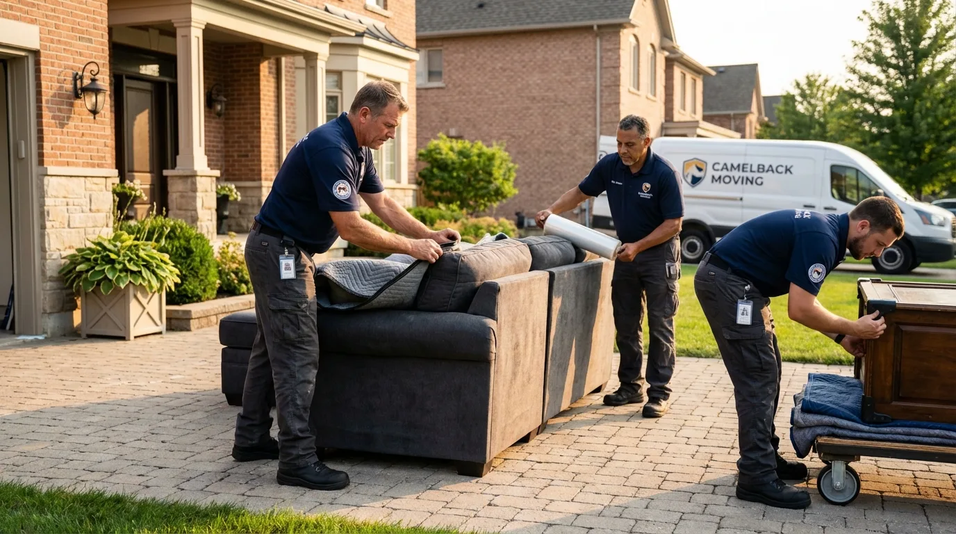 Large estate moving crew wrapping furniture in Sykesville, PA