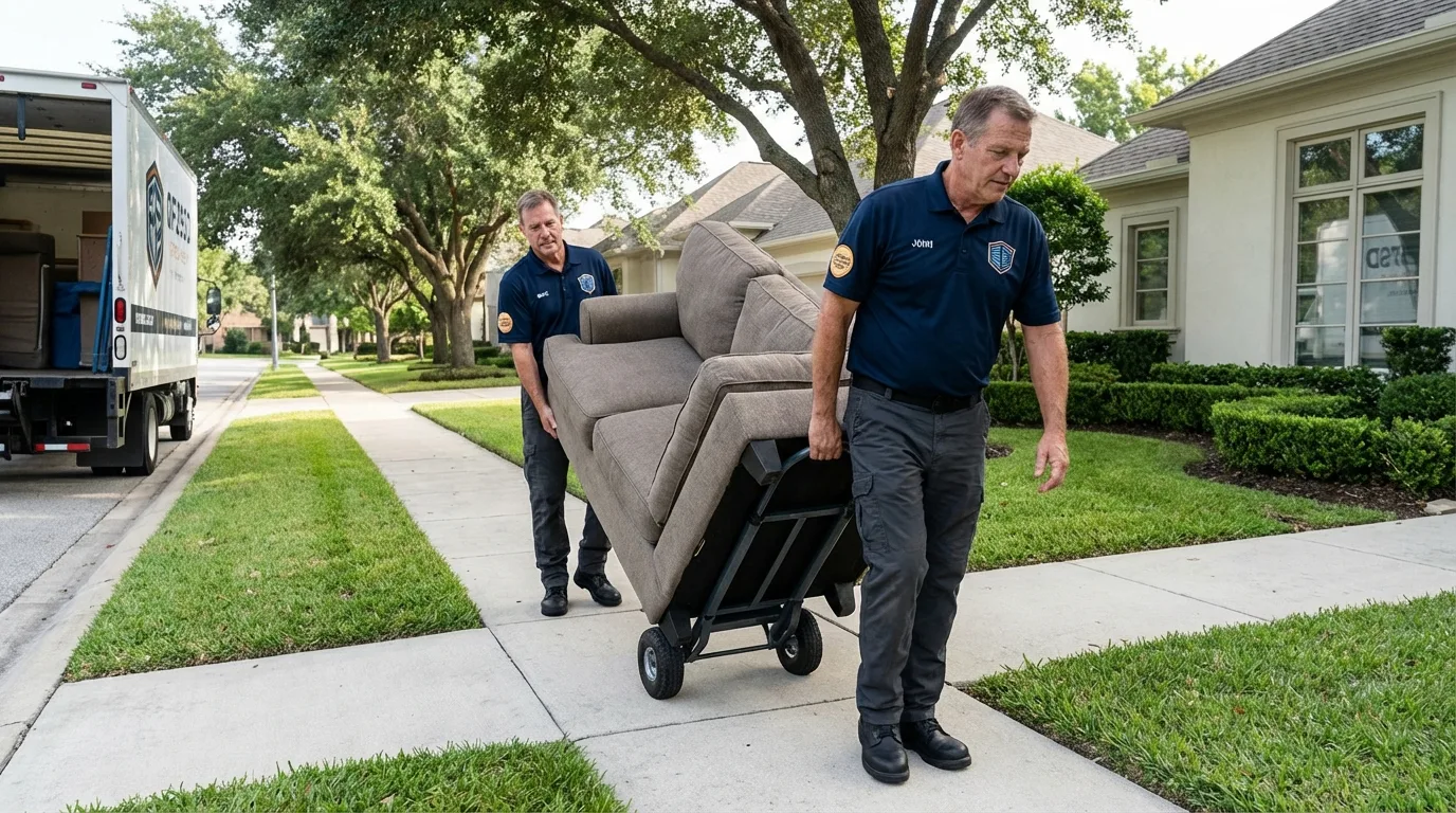 Local residential moving crew loading furniture in Sykesville, PA
