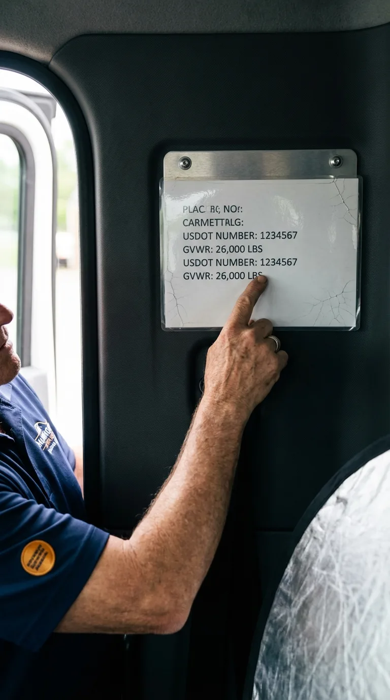 USDOT licensing placard verification in Sykesville